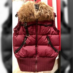 * Down Feather Puffer Vest with Faux Fur Collar